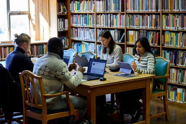 Students in a Library